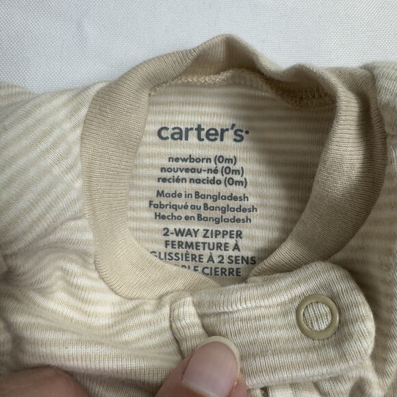 Carter's 2-Way Zipper Sleeper Kangaroo Set of 2 Cream, Beige Size Newborn - Picture 6 of 7